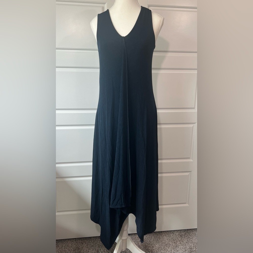 Chico's 0 Sleeveless Maxi Dress Black V Neck Wrinkle Free‎ Travel US Size 4